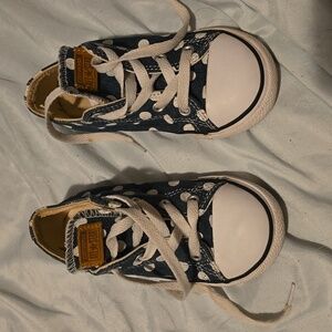 Gently Used Girls Size 10 Polka Dot Converse Low Top